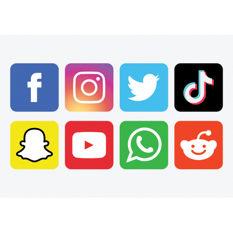 Social Media Icon Adhesive Vinyl Stickers