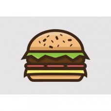 Burger Full Colour Vinyl Sticker