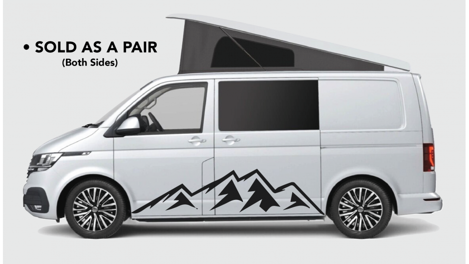 Campervan Mountains Adhesive Vinyl Sticker #1