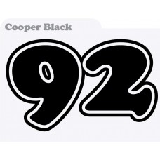 Motorbike Race Numbers (cooper black)