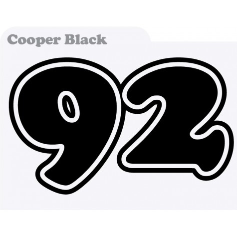 Motorbike Race Numbers (cooper black)
