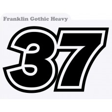 Motorbike Race Numbers (franklin gothic heavy)