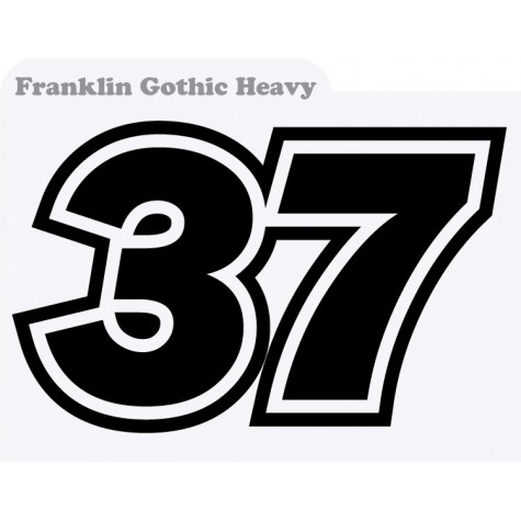 Motorbike Race Numbers (franklin gothic heavy)