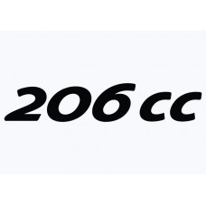Peugeot 206cc Adhesive Vinyl Sticker