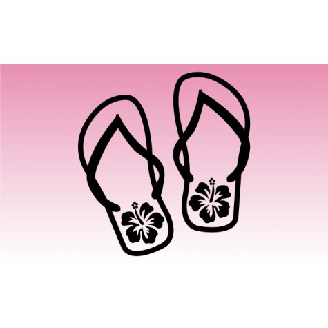 Flip Flops Girly Sticker