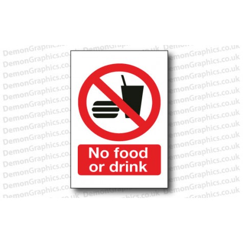 No Food or Drink Sticker or Sign