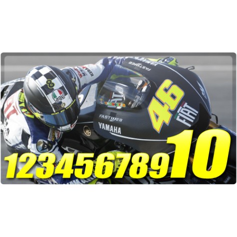 Racing Numbers 1 Colour