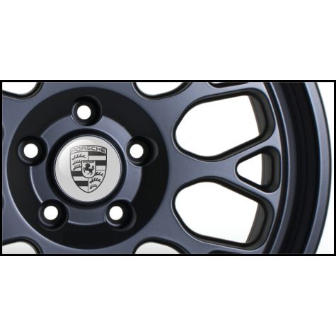 Porsche Monochrome Gel Domed Wheel Badges (Set of 4)