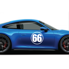 Door Race Numbers (Round) Adhesive Vinyl Stickers