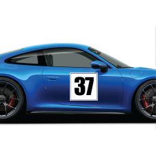 Door Race Numbers (Square) Adhesive Vinyl Stickers