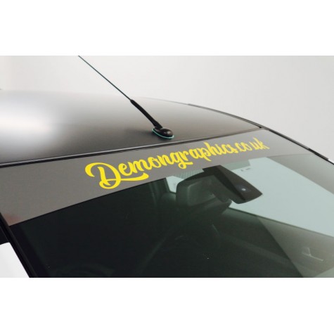 Demon Graphics Script Adhesive Vinyl Sunstrip