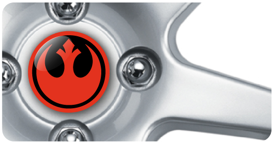 Wheel Centre Badges - Star Wars 1 (set of 4) Wheel Centre Badges - Star Wars 1 (set of 4)