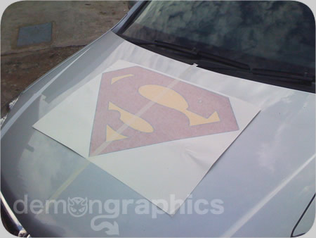 Fitting car stickers superman 1