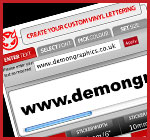 Vinyl lettering from Demon Graphics