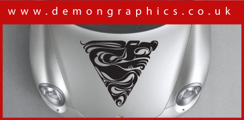Demon car stickers - Bonnet graphics.