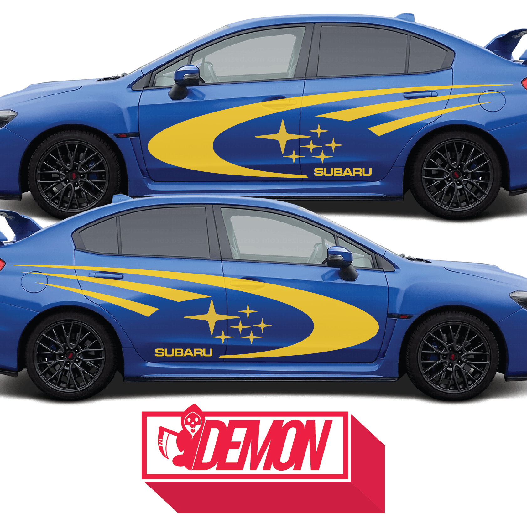 Subaru Impreza Classic Swoosh Side Graphics - Demon Graphics