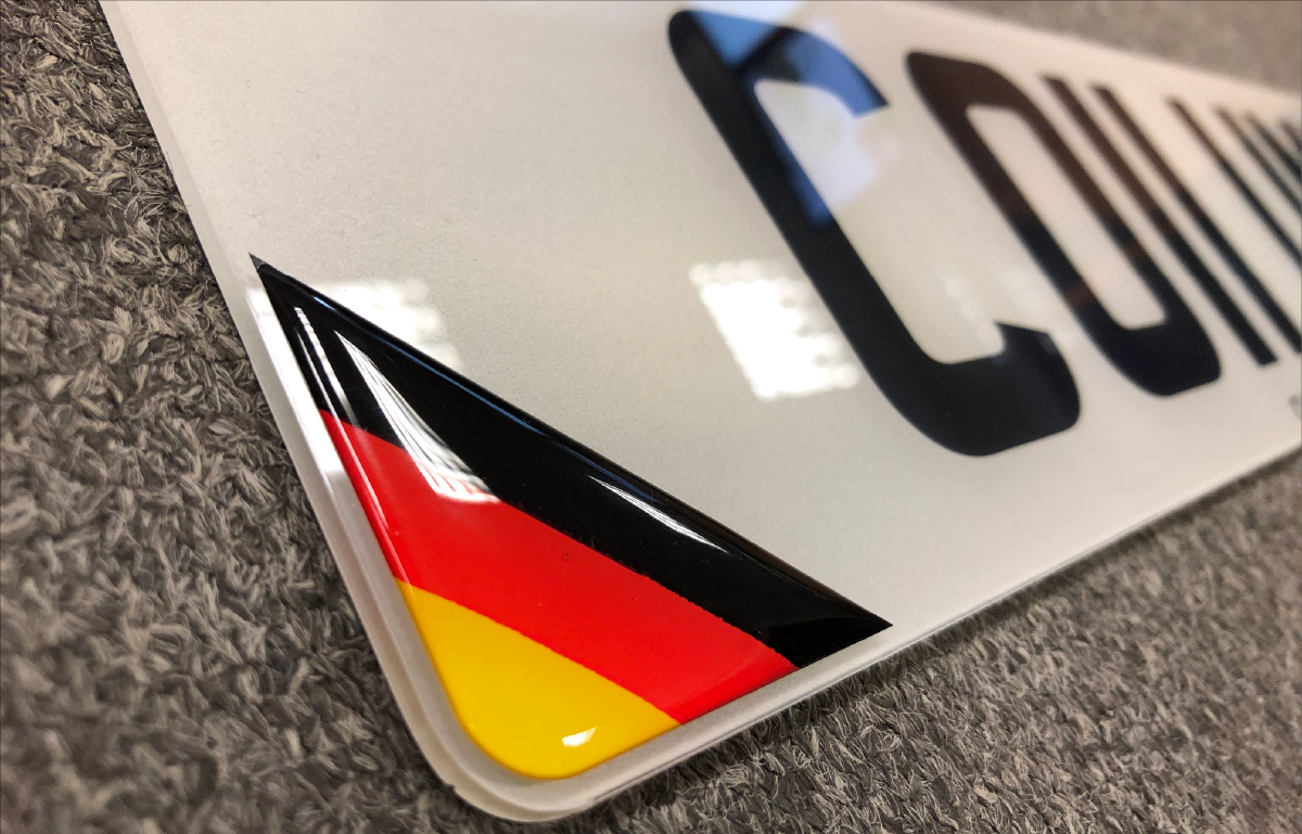 2x England Textured Flag Gel Domed Number Plate Badges – UK Made, Domed Gel Finish