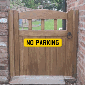No Parking Number Plate Sign