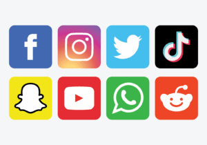 Social Media Icon Adhesive Vinyl Stickers