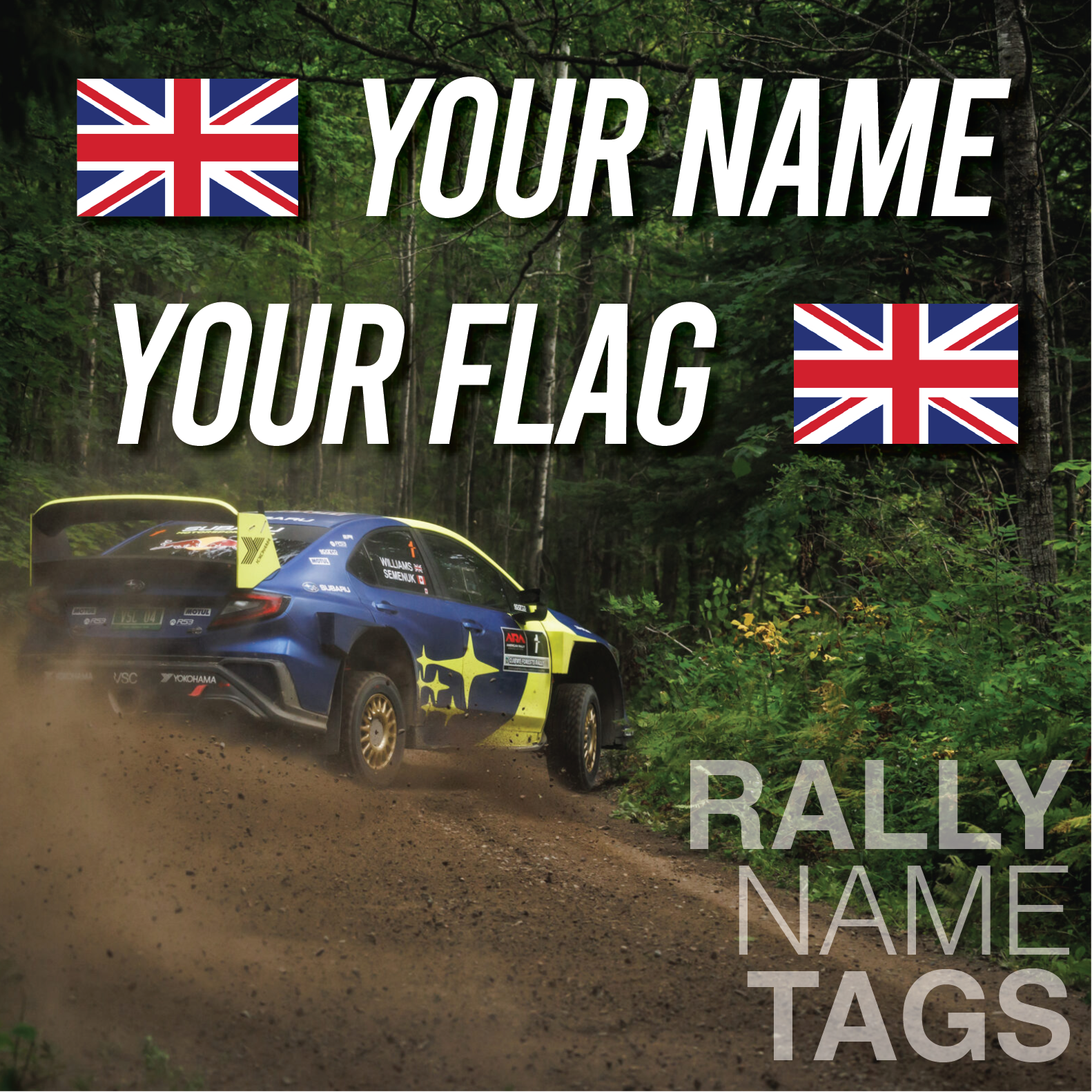 Custom Rally Name Tags (Pair) - Demon Graphics