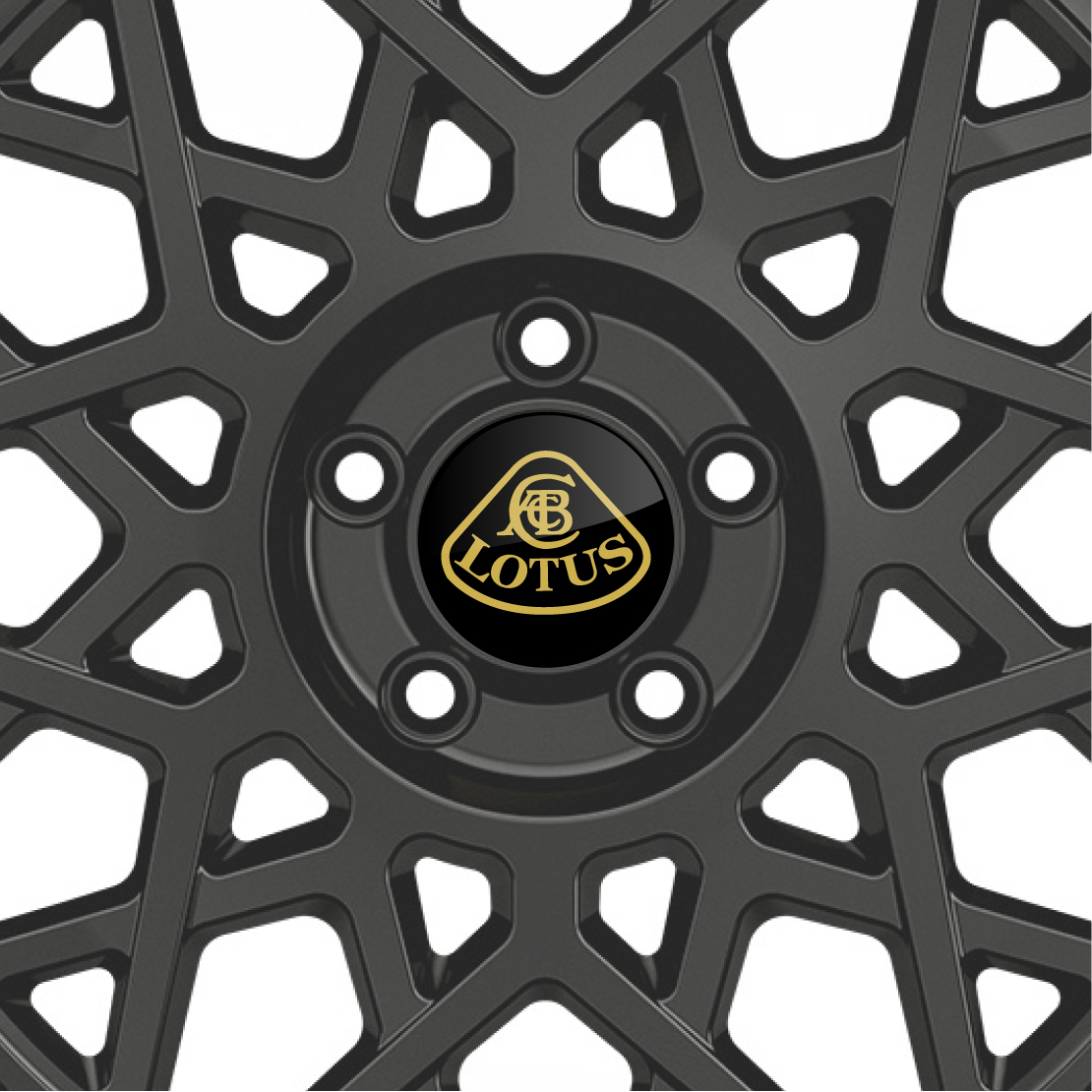 Lotus Black & Gold Gel Domed Wheel Badges - (Set Of 4) - Demon Graphics